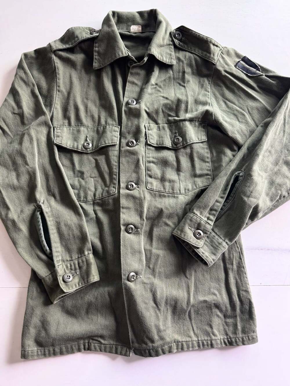 US Military OG-107 Utility Shirt Size Small Green 100% Cotton